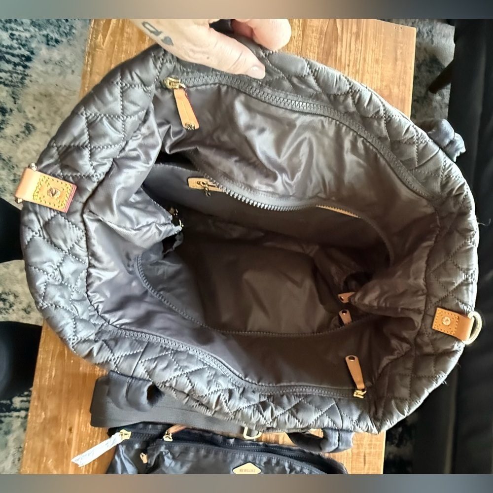 MZ Wallace Large Empire Tote in Magnet Grey and Black - Picture 7 of 15